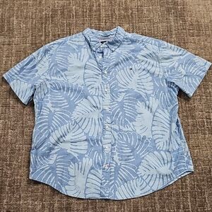 Tommy Hilfiger Light Blue Leaf Pattern Shirt